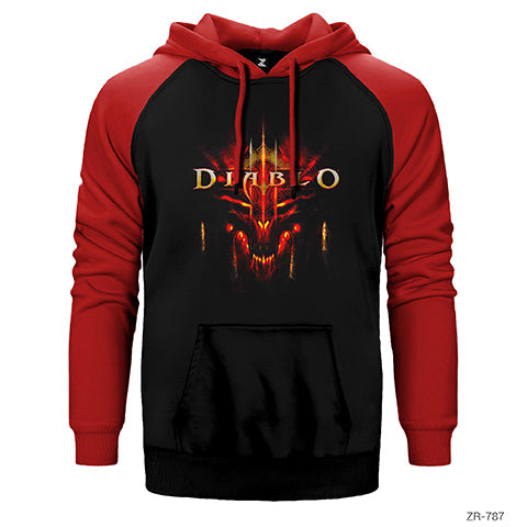 Diablo 3 Çift Renk Reglan Kol Sweatshirt / Hoodie