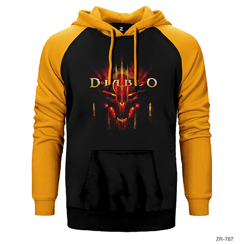 Diablo 3 Çift Renk Reglan Kol Sweatshirt / Hoodie