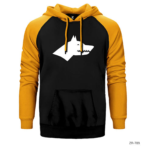 Göktürk Kurt Çift Renk Reglan Kol Sweatshirt / Hoodie