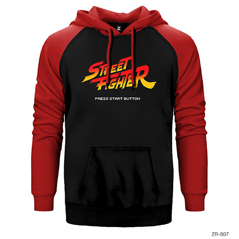 Street Fighter Çift Renk Reglan Kol Sweatshirt / Hoodie