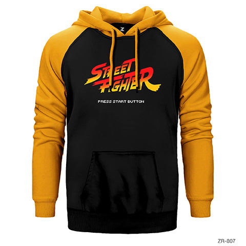 Street Fighter Çift Renk Reglan Kol Sweatshirt / Hoodie