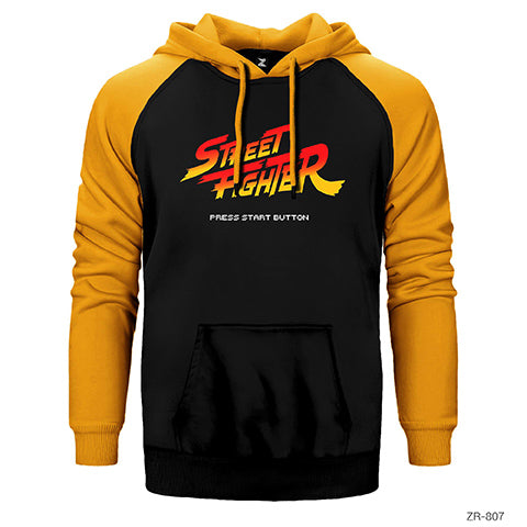 Street Fighter Çift Renk Reglan Kol Sweatshirt / Hoodie