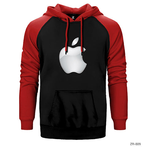 Apple Logo 3d Çift Renk Reglan Kol Sweatshirt / Hoodie