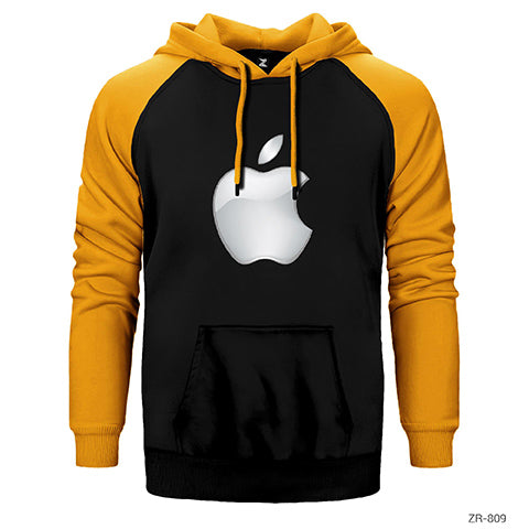 Apple Logo 3d Çift Renk Reglan Kol Sweatshirt / Hoodie