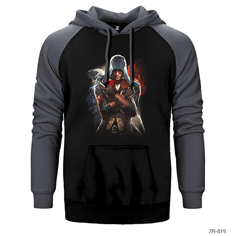 Assassins Creed We Will Unite Çift Renk Reglan Kol Sweatshirt / Hoodie
