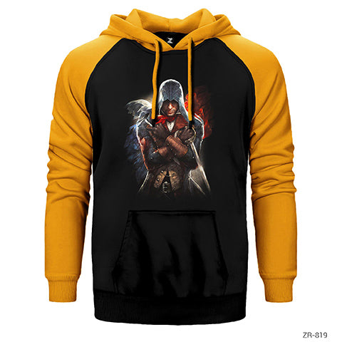 Assassins Creed We Will Unite Çift Renk Reglan Kol Sweatshirt / Hoodie