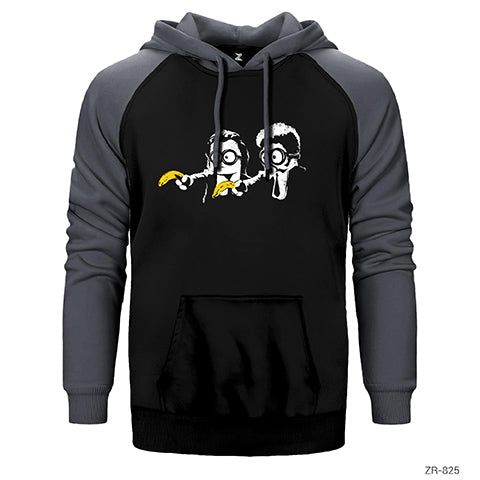 Minion Fiction Çift Renk Reglan Kol Sweatshirt / Hoodie