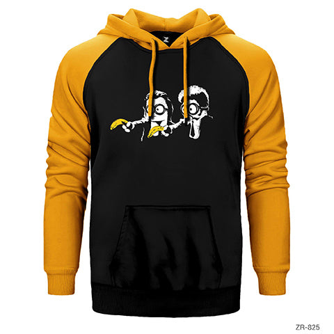 Minion Fiction Çift Renk Reglan Kol Sweatshirt / Hoodie
