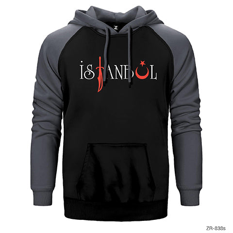 İstanbul Osmanlı Kılıç Çift Renk Reglan Kol Sweatshirt / Hoodie