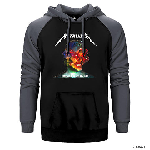 Metallica Hardwired Çift Renk Reglan Kol Sweatshirt / Hoodie