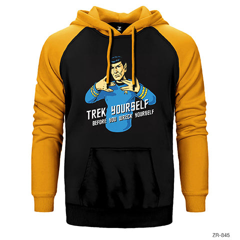 Star Trek Trek Yourself Çift Renk Reglan Kol Sweatshirt / Hoodie