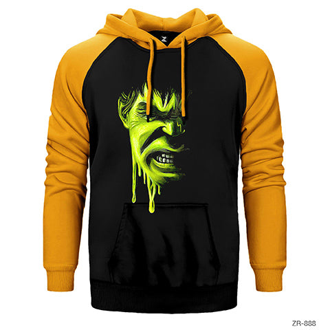 Hulk Painting Çift Renk Reglan Kol Sweatshirt / Hoodie