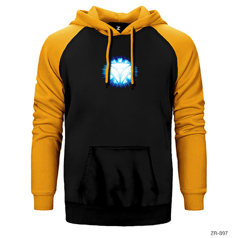 Iron Man Arc Reactor Çift Renk Reglan Kol Sweatshirt / Hoodie