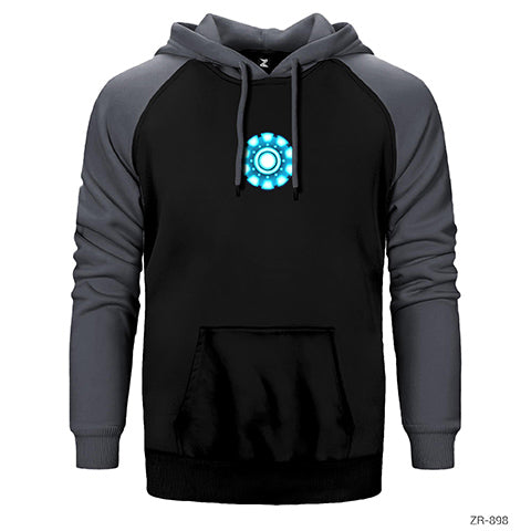 Iron Man Arc Reactor Circled Çift Renk Reglan Kol Sweatshirt / Hoodie