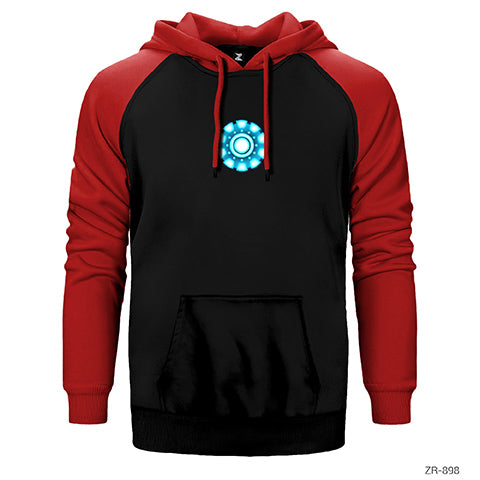 Iron Man Arc Reactor Circled Çift Renk Reglan Kol Sweatshirt / Hoodie