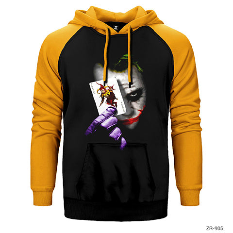 Joker Card Çift Renk Reglan Kol Sweatshirt / Hoodie
