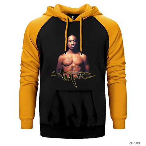 Tupac Shakur Çift Renk Reglan Kol Sweatshirt / Hoodie