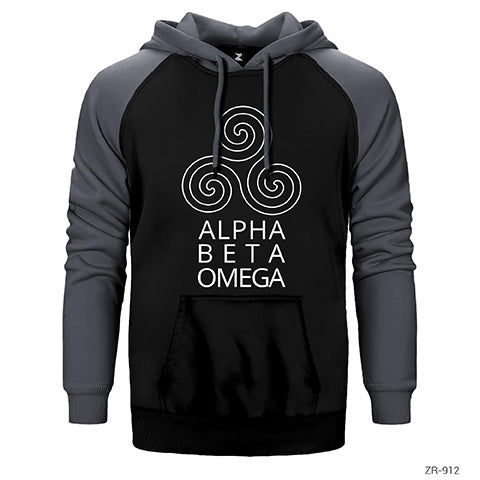 Teen Wolf Aplha Beta Omega Çift Renk Reglan Kol Sweatshirt / Hoodie