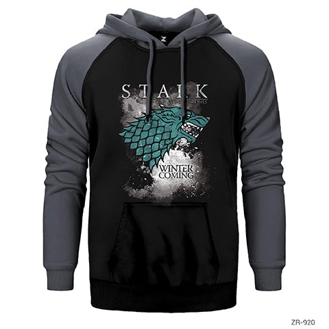 Game of Thrones Stark Sky Çift Renk Reglan Kol Sweatshirt / Hoodie