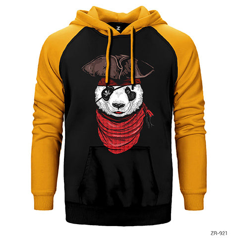 Panda Korsan Çift Renk Reglan Kol Sweatshirt / Hoodie