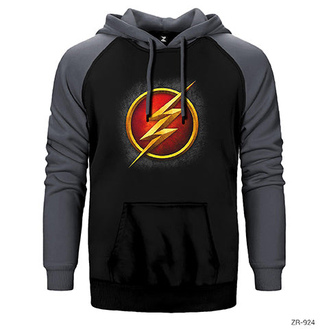 Flash Logo Çift Renk Reglan Kol Sweatshirt / Hoodie