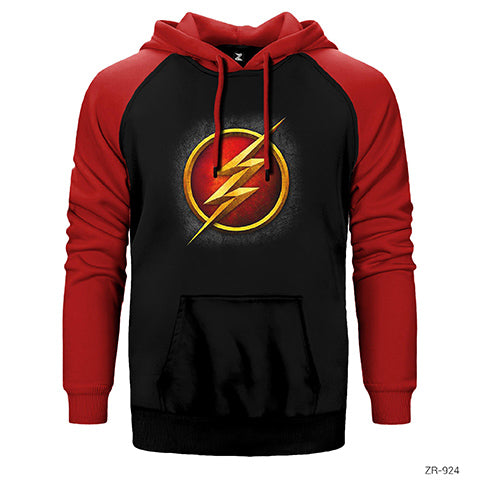 Flash Logo Çift Renk Reglan Kol Sweatshirt / Hoodie