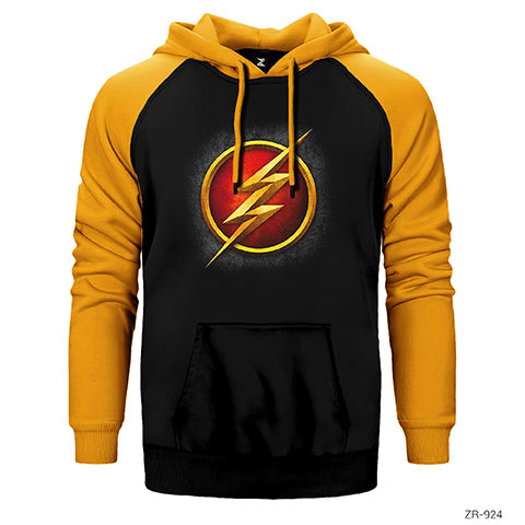 Flash Logo Çift Renk Reglan Kol Sweatshirt / Hoodie