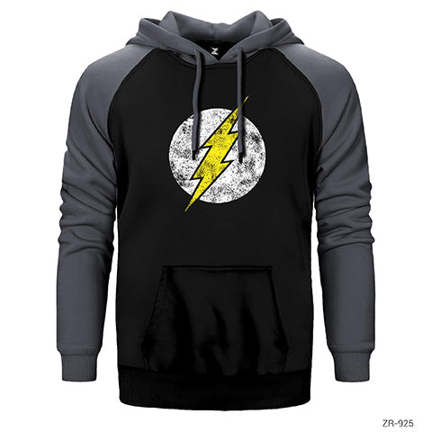 Flash Logo 2 Çift Renk Reglan Kol Sweatshirt / Hoodie