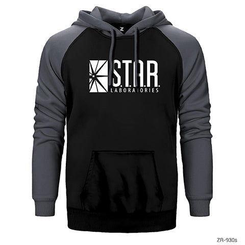The Flash Star Lab Çift Renk Reglan Kol Sweatshirt / Hoodie