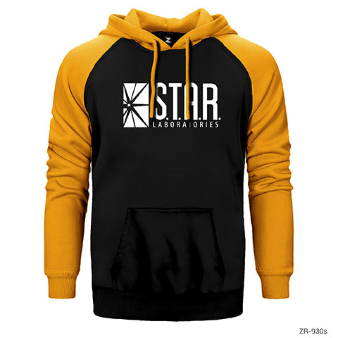 The Flash Star Lab Çift Renk Reglan Kol Sweatshirt / Hoodie