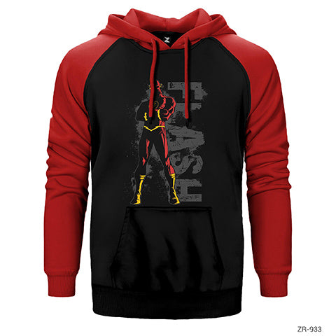 The Flash Grunge Çift Renk Reglan Kol Sweatshirt / Hoodie