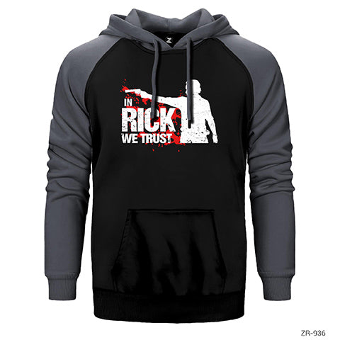 The Walking Dead Rick Trust Çift Renk Reglan Kol Sweatshirt / Hoodie