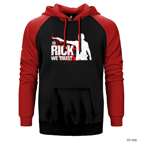 The Walking Dead Rick Trust Çift Renk Reglan Kol Sweatshirt / Hoodie