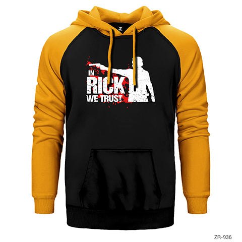 The Walking Dead Rick Trust Çift Renk Reglan Kol Sweatshirt / Hoodie