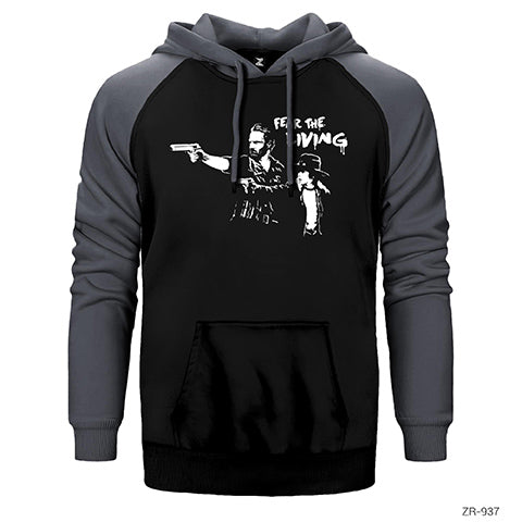 The Walking Dead Fiction Çift Renk Reglan Kol Sweatshirt / Hoodie