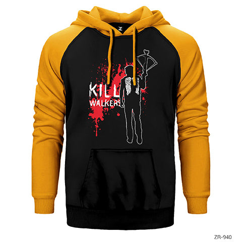 The Walking Dead Daryl Kill Walkers Çift Renk Reglan Kol Sweatshirt / Hoodie