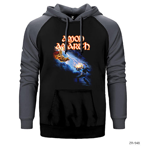 Amon Amarth God Fights Çift Renk Reglan Kol Sweatshirt / Hoodie