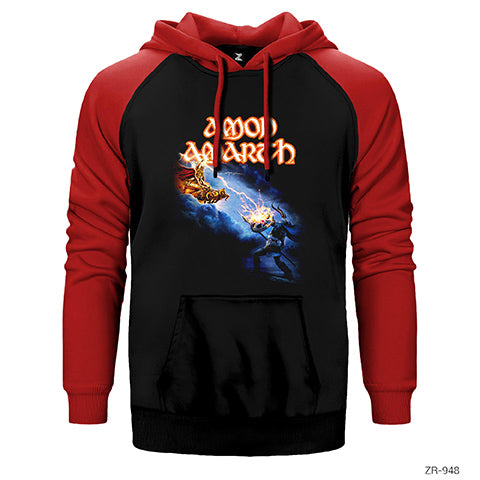 Amon Amarth God Fights Çift Renk Reglan Kol Sweatshirt / Hoodie