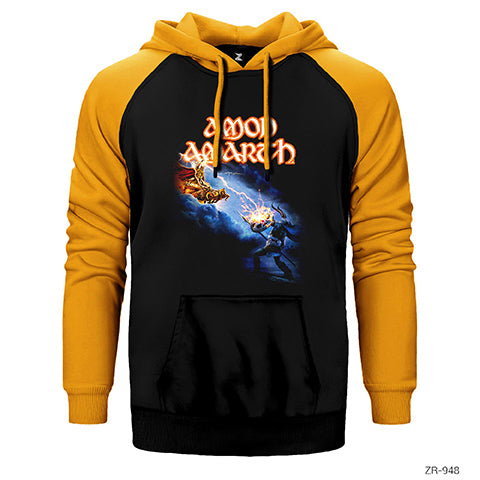 Amon Amarth God Fights Çift Renk Reglan Kol Sweatshirt / Hoodie