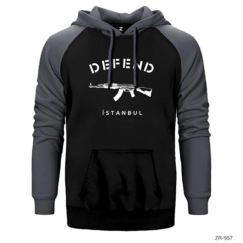 Defend İstanbul Çift Renk Reglan Kol Sweatshirt / Hoodie