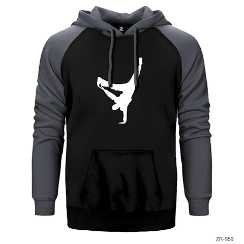 Breakdance Çift Renk Reglan Kol Sweatshirt / Hoodie