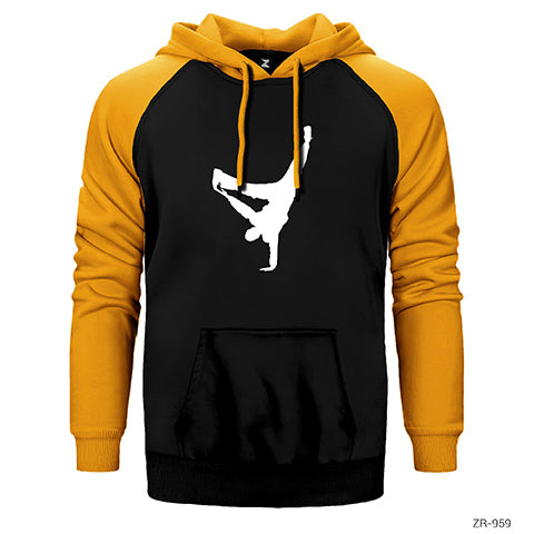 Breakdance Çift Renk Reglan Kol Sweatshirt / Hoodie