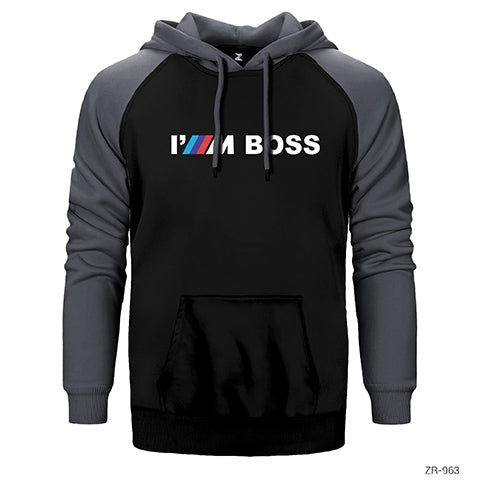 iM Boss Çift Renk Reglan Kol Sweatshirt / Hoodie