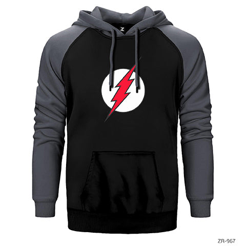 The Flash Red Çift Renk Reglan Kol Sweatshirt / Hoodie