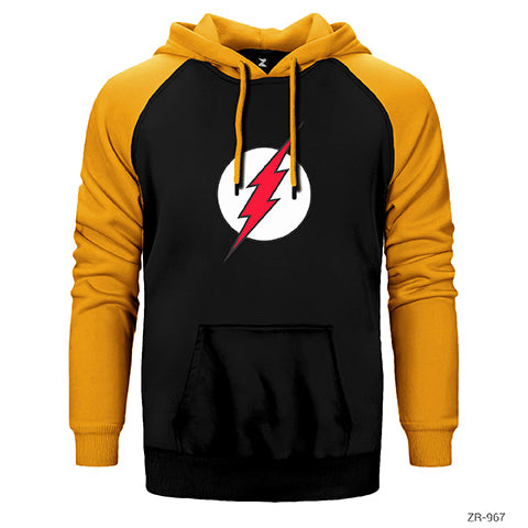 The Flash Red Çift Renk Reglan Kol Sweatshirt / Hoodie
