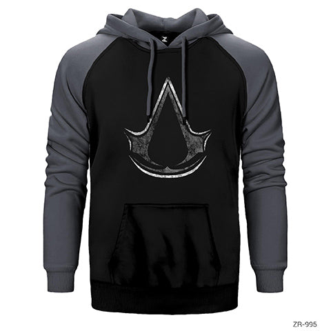 Assassins Creed Logo Dark Çift Renk Reglan Kol Sweatshirt / Hoodie