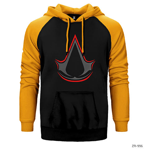 Assassins Creed Logo Redline Çift Renk Reglan Kol Sweatshirt / Hoodie