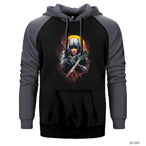 Assassins Creed Ninja Çift Renk Reglan Kol Sweatshirt / Hoodie