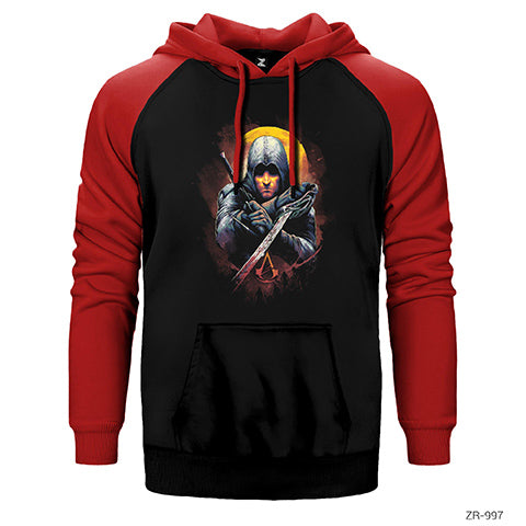 Assassins Creed Ninja Çift Renk Reglan Kol Sweatshirt / Hoodie