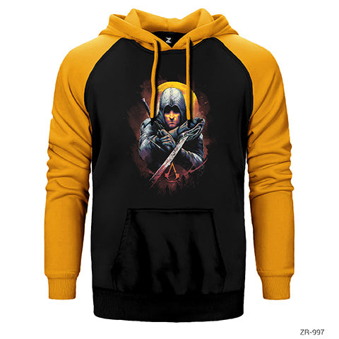 Assassins Creed Ninja Çift Renk Reglan Kol Sweatshirt / Hoodie